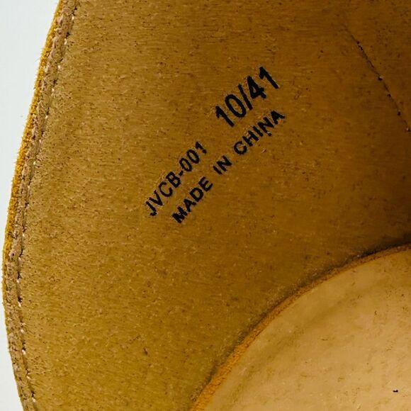 Chinese Laundry Women's Jody Yellow Suede Block Heel Sandals SZ 10 Ankle Strap - Picture 7 of 11